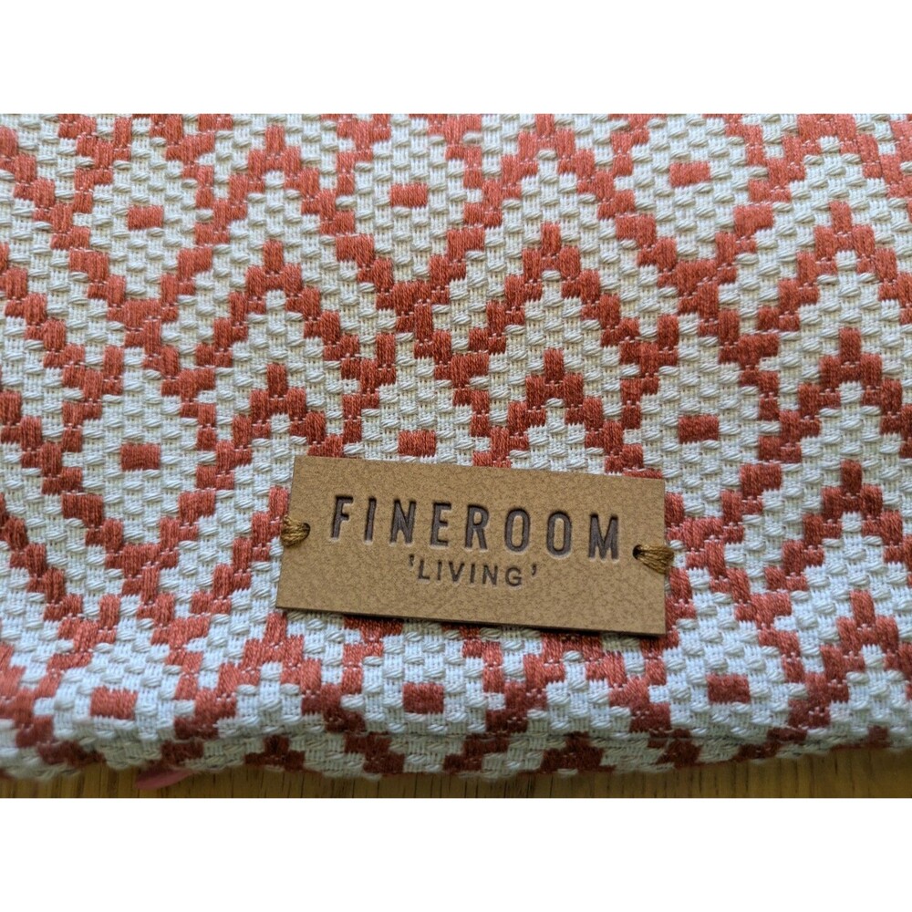Woven Orange & White Throw Pillow Case  19x11 By Fine Living